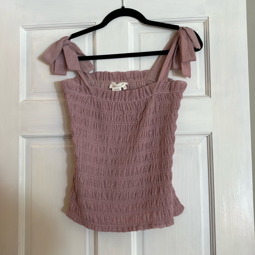 Anthropologie - Ruffle / Ruched Tank - Adjustable Straps!